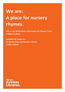Rhyme Time Denby Dale Library HD8 Network
