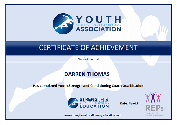 Faster Fitness Youth Strength and Conditioning Certificate