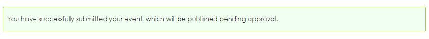 you have successfully submitted your event