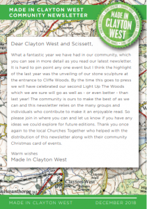 Made in Clayton West Newsletter Cover image