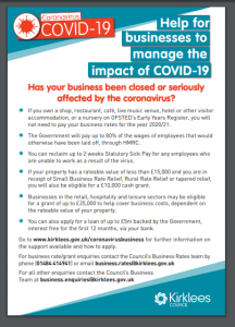 Help for businesses to manage the impact of COVID-19