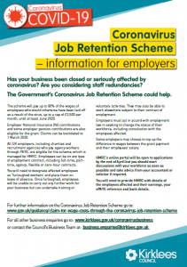 Government Job Retention Scheme - information from Kirklees Council