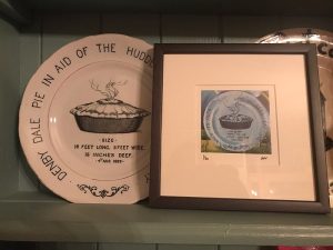 Denby Dale Pie Plate next to framed image